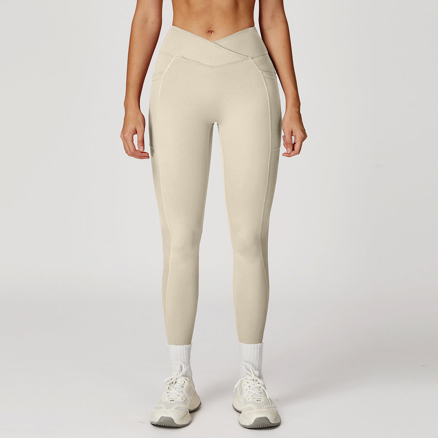 Cross Waist Yoga Pants Women’s Fitness Running Tights