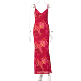 Floral Print Sleeveless Strap Skinny Sheath Dress
