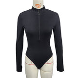 Stand Collar Zipper Slim Fit Jumpsuit for Women