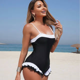 SOLID COLOR ONE PIECE SWIMSUIT