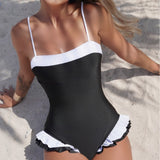 SOLID COLOR ONE PIECE SWIMSUIT