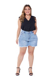 FRAYED WOMEN PLUS SIZE DENIM SHORTS