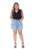 FRAYED WOMEN PLUS SIZE DENIM SHORTS