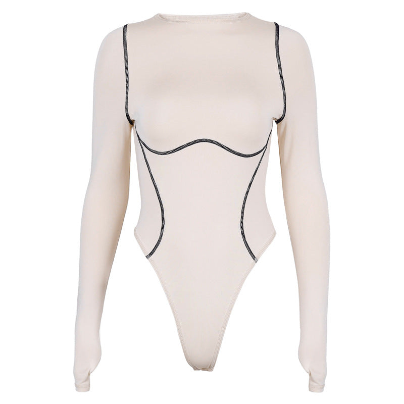 WOMEN CLOTHING NEW LONG SLEEVE ROUND NECK SEAMLESS BODYSUITS