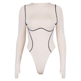 WOMEN CLOTHING NEW LONG SLEEVE ROUND NECK SEAMLESS BODYSUITS