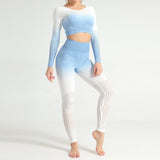GRADIENT LONG SLEEVE YOGA SUIT