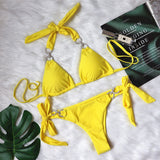 BRIGHT CRYSTAL LACE-UP HIGH-END SEXY BIKINI