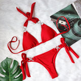 BRIGHT CRYSTAL LACE-UP HIGH-END SEXY BIKINI
