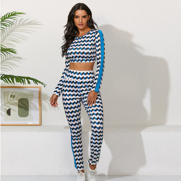 LONG SLEEVE PRINT YOGA SUIT