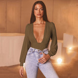 LONG SLEEVE DEEP V BODYSUIT