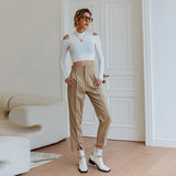 HIGH WASIT ANKLE-LENGHT  PANTS