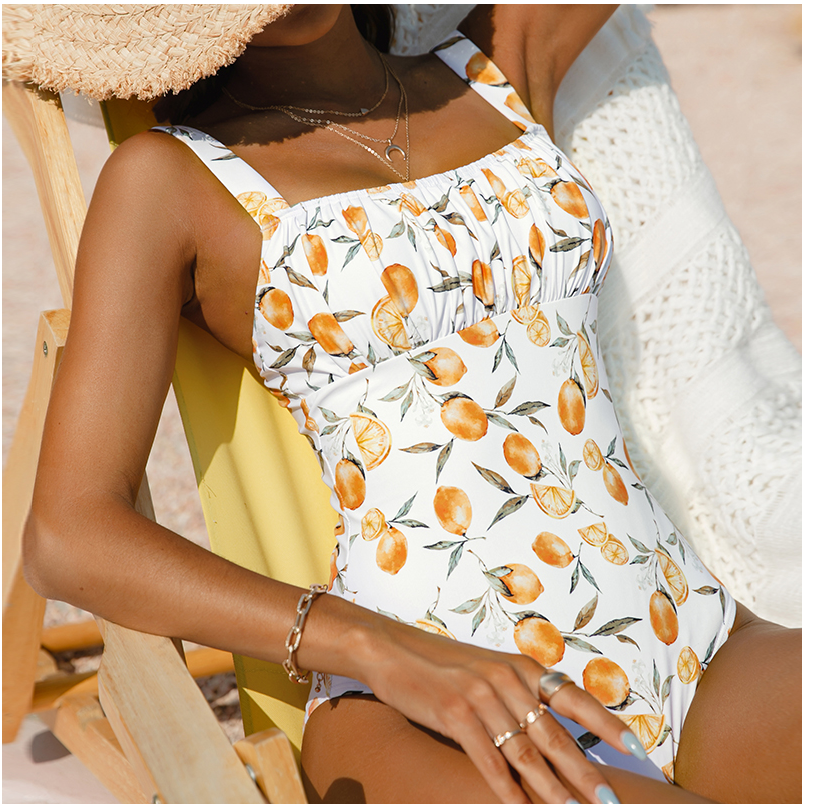 SEXY PRINT BANDEAU SWIMSUIT