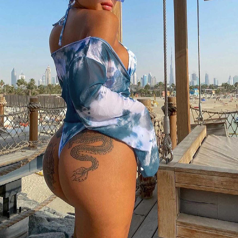 LONG SLEEVE TIE DYE BIKNI