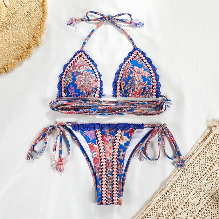 BRAZILIAN BANDAGE BIKINI 2021 FLORAL PRINT SWIMWEAR