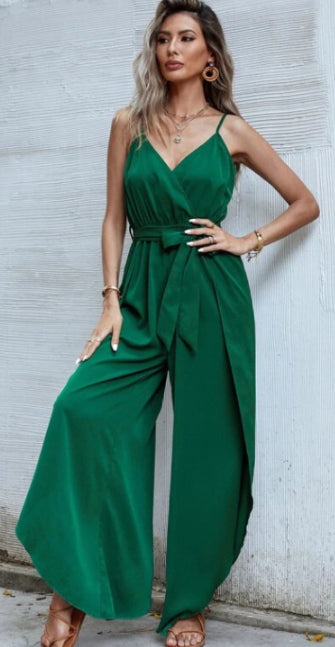 WAIST TIGHT SLEEVELESS V-NECK PLUS SIZE DRESS