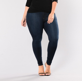 HIGH WAIST STRETCH SLIM PLUS SIZE WOMEN  DENIM SKINNY PANTS