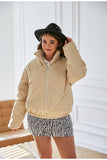 AUTUMN NEW PLAIN COTTON-PADDED CLOTH PLUS SIZE JACKET