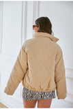 AUTUMN NEW PLAIN COTTON-PADDED CLOTH PLUS SIZE JACKET