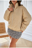 AUTUMN NEW PLAIN COTTON-PADDED CLOTH PLUS SIZE JACKET