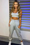 CASUAL SIMPLE ELASTIC WAIST TIGHT BOTTOM TRACK PANTS