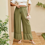 CASUAL SOLID COLOUR SPRING AND SUMMER PLUS SIZE PANTS