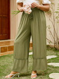 CASUAL SOLID COLOUR SPRING AND SUMMER PLUS SIZE PANTS