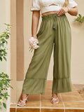 CASUAL SOLID COLOUR SPRING AND SUMMER PLUS SIZE PANTS