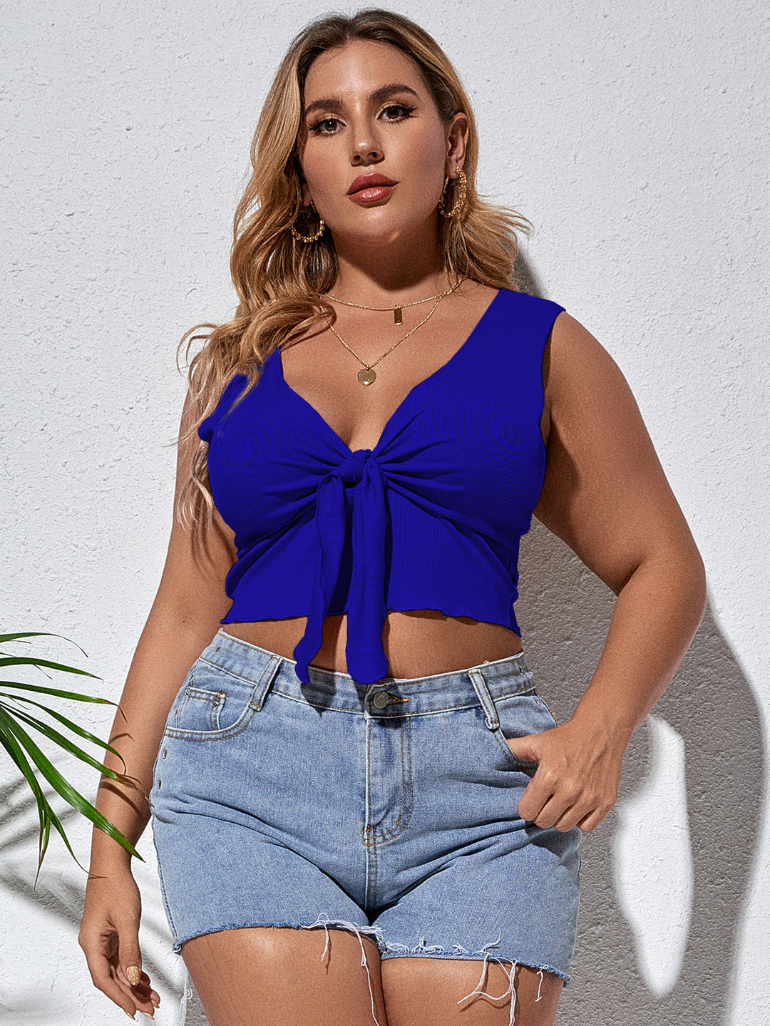 SHORT LACE-UP WOMEN T-SHIRT  TOP