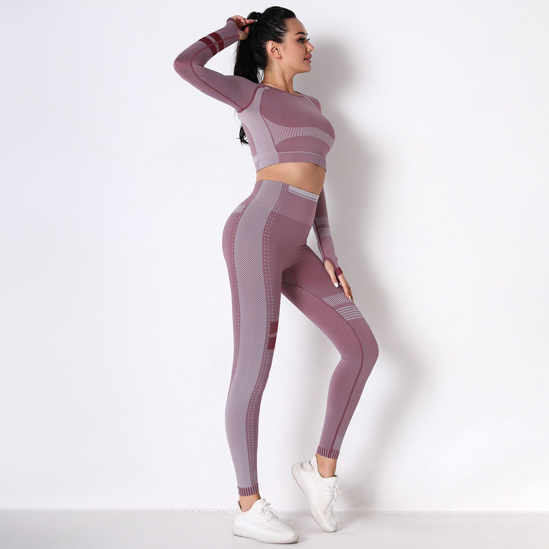 RUNNING BREATHABLE KNITTED SEAMLESS YOGA SUIT
