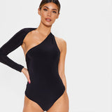 FALL WINTER FASHION BACKLESS HALTER LONG SLEEVE TIGHT JUMPSUIT BODYSUIT