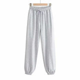 CASUAL SIMPLE ELASTIC WAIST TIGHT BOTTOM TRACK PANTS