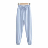 CASUAL SIMPLE ELASTIC WAIST TIGHT BOTTOM TRACK PANTS