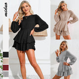LANTERN LONG SLEEVE MINI DRESS