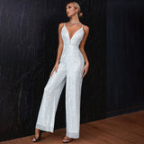 SLEEVELESS BACKLESS SLIM FIT FASHION SUSPENDERS JUMPSUIT