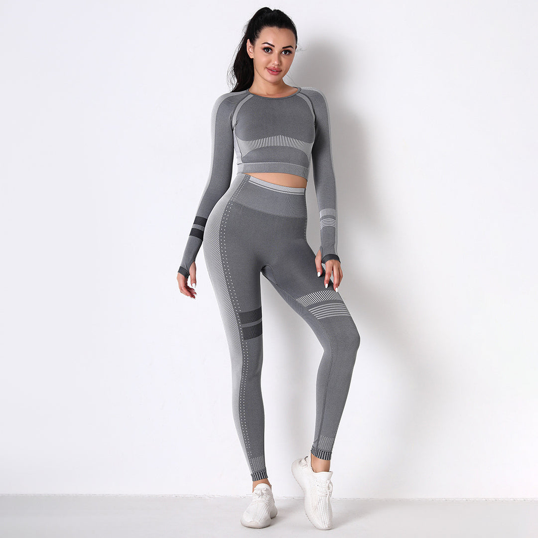RUNNING BREATHABLE KNITTED SEAMLESS YOGA SUIT