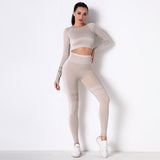 RUNNING BREATHABLE KNITTED SEAMLESS YOGA SUIT