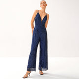 SLEEVELESS BACKLESS SLIM FIT FASHION SUSPENDERS JUMPSUIT