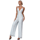 SLEEVELESS BACKLESS SLIM FIT FASHION SUSPENDERS JUMPSUIT