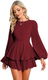 LANTERN LONG SLEEVE MINI DRESS