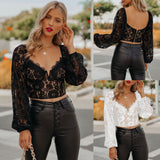 V-NECK SEXY LACE BOTTOM TOP