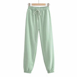 CASUAL SIMPLE ELASTIC WAIST TIGHT BOTTOM TRACK PANTS