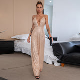 SLEEVELESS BACKLESS SLIM FIT FASHION SUSPENDERS JUMPSUIT