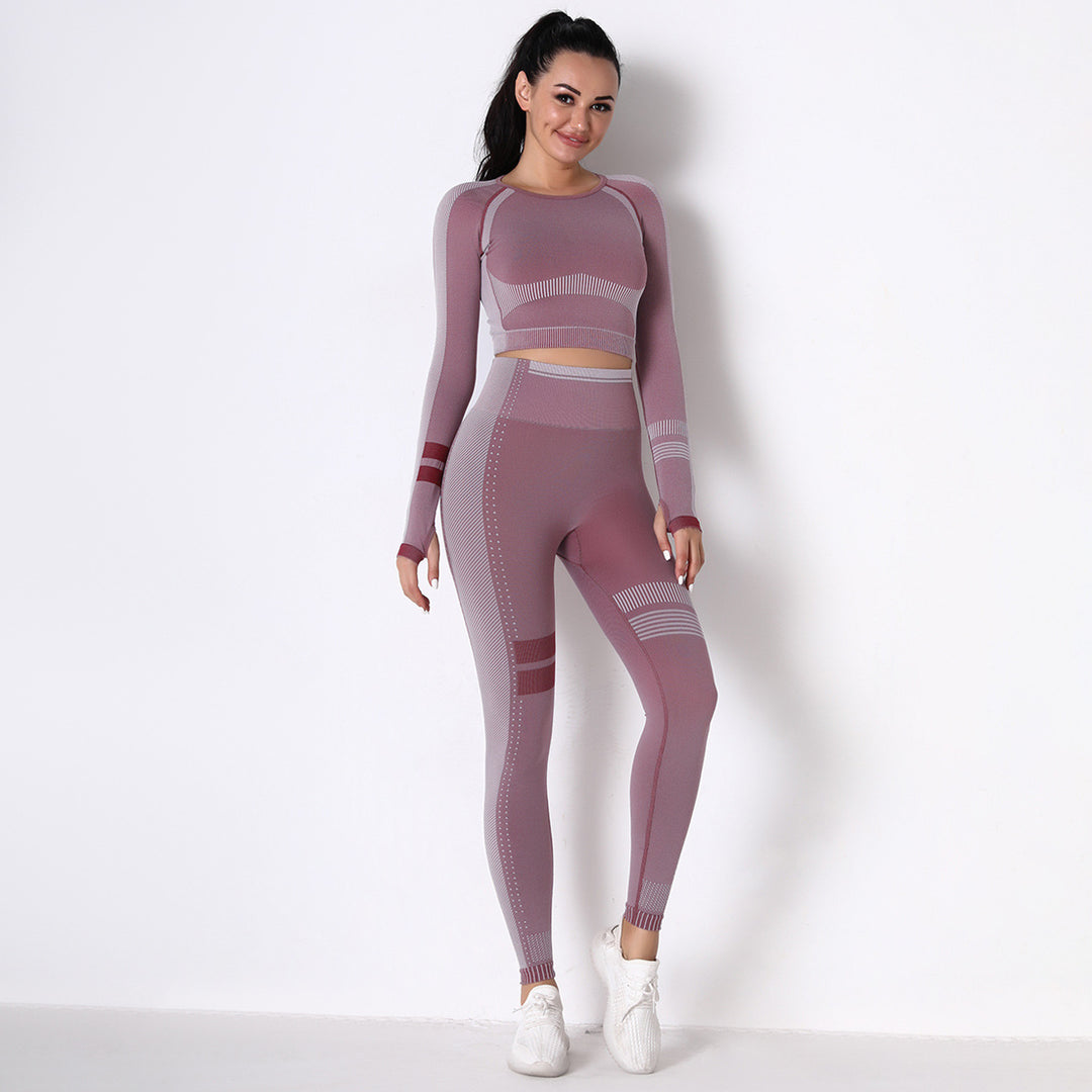RUNNING BREATHABLE KNITTED SEAMLESS YOGA SUIT